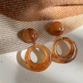 美拉德琥珀系银针耳环-纪念日百货门店同款168197628