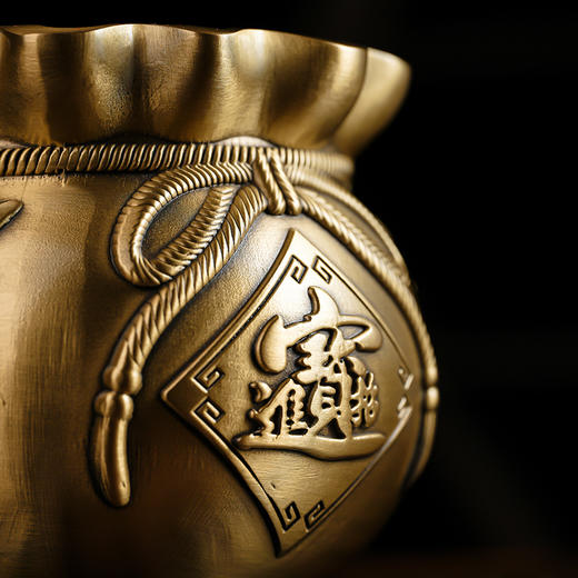 新年黄铜钱袋摆放客厅书房书桌摆放家居装饰品 商品图5