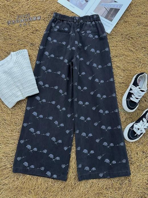 74K20331#洗水玫瑰花阔腿裤 商品图1