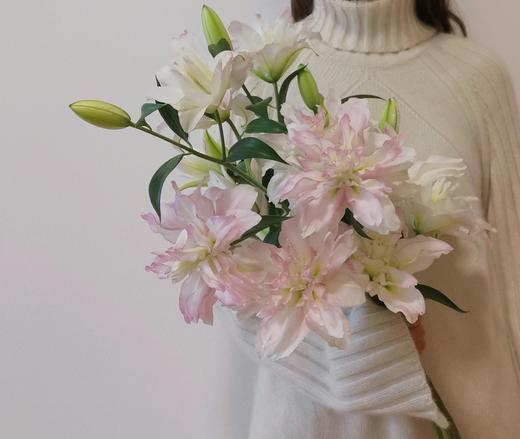 【珠光粉重瓣百合】多头2支约7-9朵/份   天气原因上色会深浅不一哦！ 商品图1
