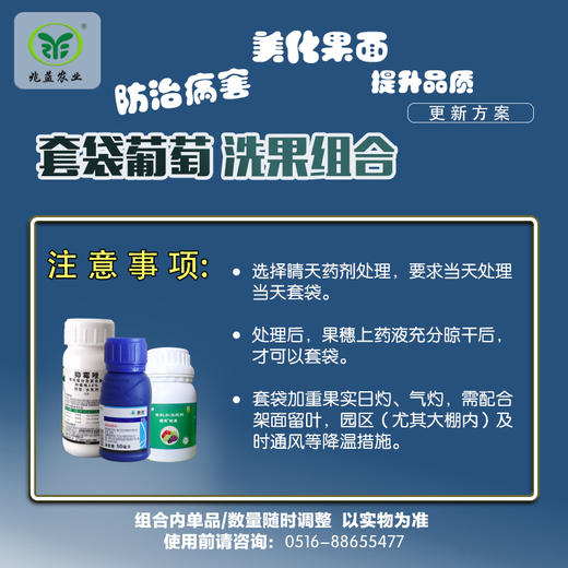 套袋前葡萄药剂组合（兑水400斤），防治葡萄炭疽病、黑痘病、灰霉病、白粉病 商品图2