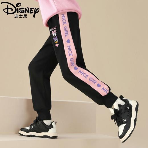 迪士尼女童加绒裤子冬外穿儿童运动裤棉裤休闲冬款一体绒加厚卫裤 商品图3