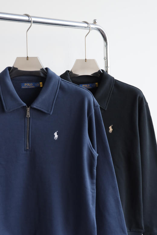 R.L秋冬加绒 半拉链翻领休闲卫衣外套 WY012 商品图3