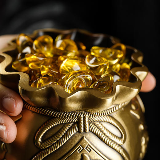 新年黄铜钱袋摆放客厅书房书桌摆放家居装饰品 商品图1