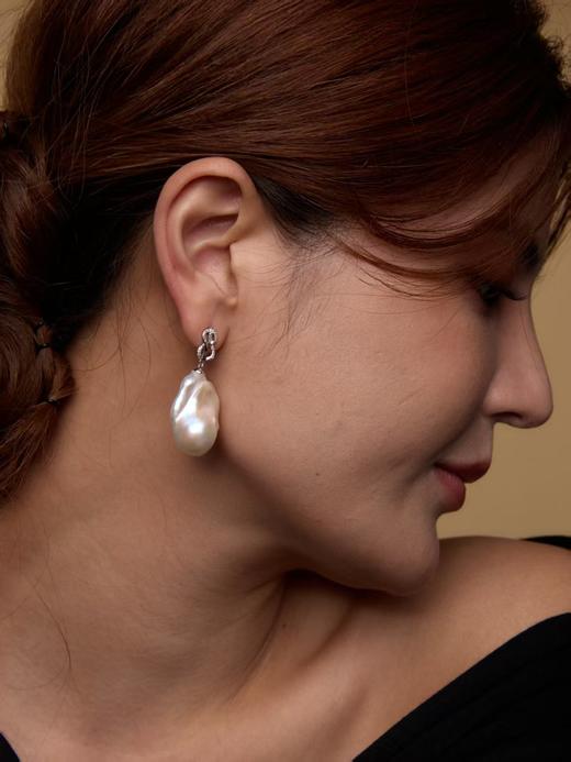 Manreya玛芮雅“月石之迷”巴洛克珍珠银925耳坠 商品图2