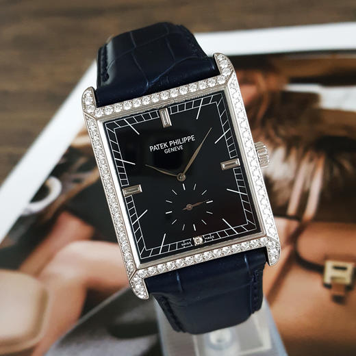 【95新】PATEK PHILIPPE 百达翡丽5112G手动机械机芯30*43MM（含表耳 男款）GONDOLO系列18K白金/镶嵌钻石表圈101225TJ20 商品图3