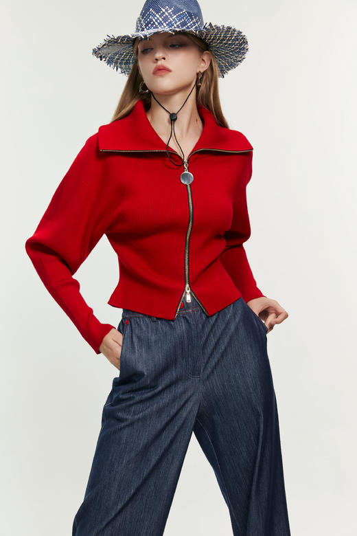 SAFICOO 休闲随性 高弹针织羊毛牛仔喇叭裤 商品图2