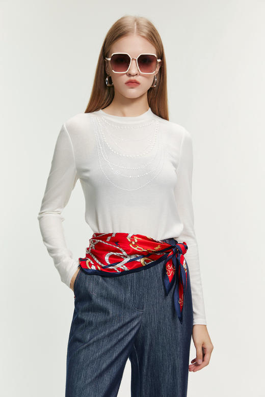 SAFICOO 优雅时尚 简约气质款小白T 商品图0