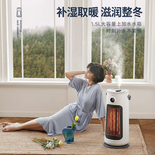 SOLEUSAIR舒乐氏加湿取暖器nada暖风机家用卧室远红外加热电暖器省电办公室取暖除菌 SLS-JQN1 商品图0