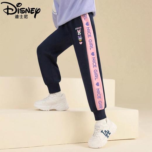 迪士尼女童加绒裤子冬外穿儿童运动裤棉裤休闲冬款一体绒加厚卫裤 商品图5
