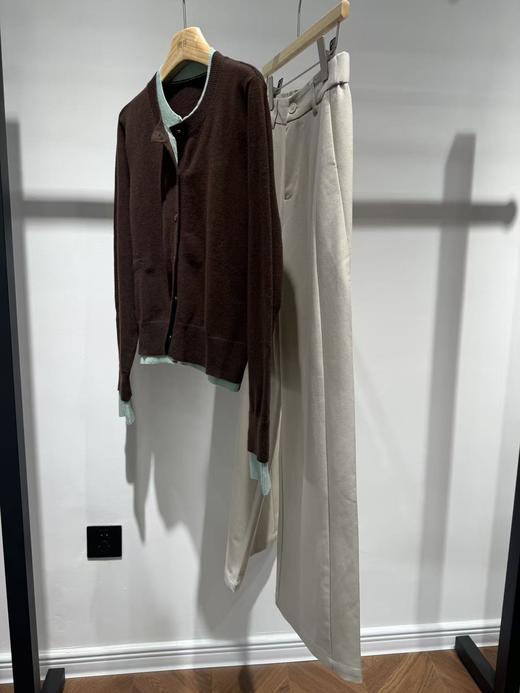 C位裤|随性压褶羊毛直筒裤 商品图2