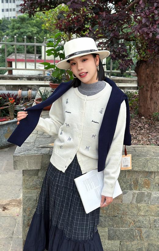 D5MZ31416#韩系小狗刺绣开衫 商品图0