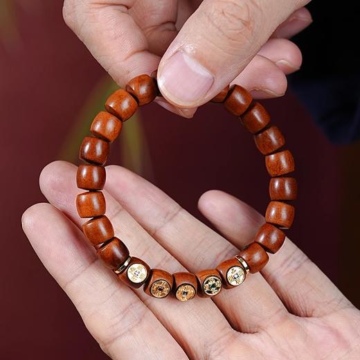 老式经典枣木桶珠手串百搭转运珠小众文玩手链天然木作饰品 商品图7