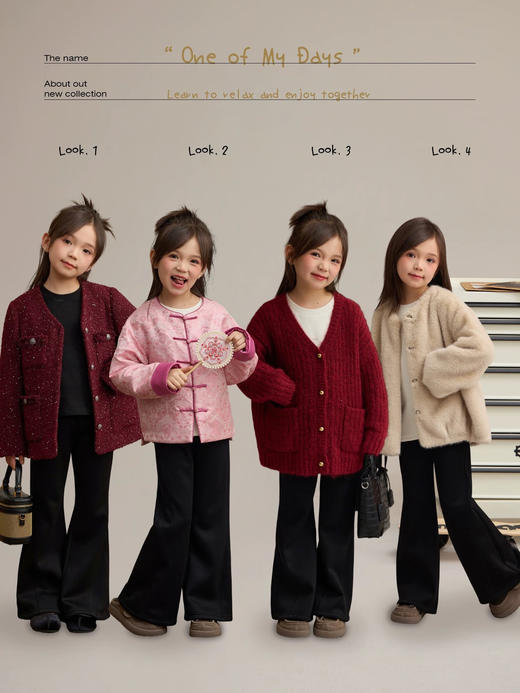 儿童版女宝微喇奶盖加绒高弹显瘦松紧腰喇叭裤 商品图1