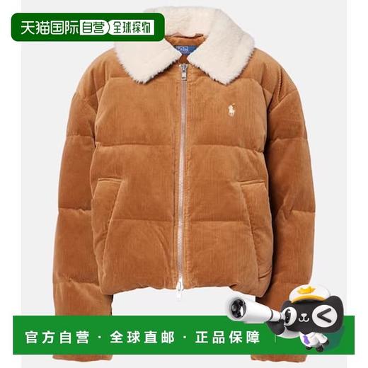 皮毛一体羽绒服，小标刺绣工艺。双拉链灯芯绒翻领羽绒女C122788 商品图6