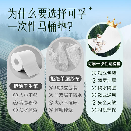可孚一次性马桶垫全覆盖坐垫套产妇旅行用品酒店月子坐便垫圈双层 商品图2