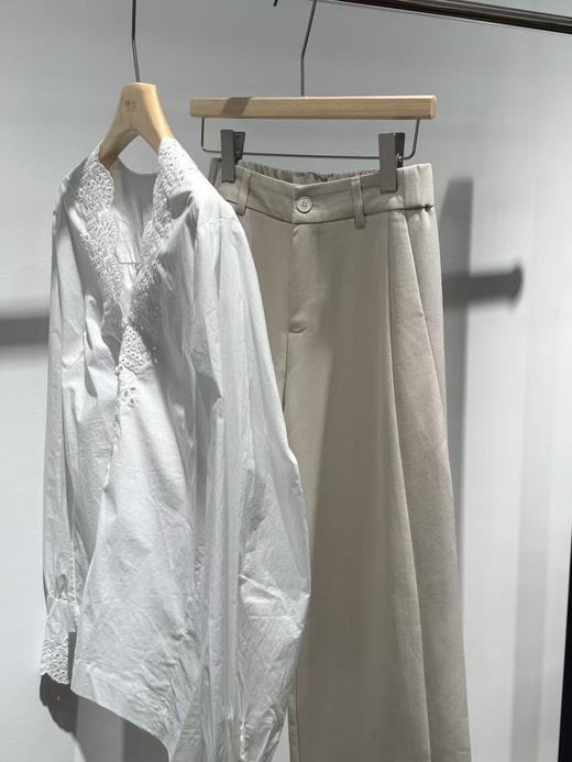 C位裤|随性压褶羊毛直筒裤 商品图3