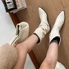 【优质面料修饰腿型❗️经典百搭时尚潮流】粗跟尖头白色短靴女新款2025英伦风皮带扣马丁靴气质中筒堆堆靴子。jb 商品缩略图4