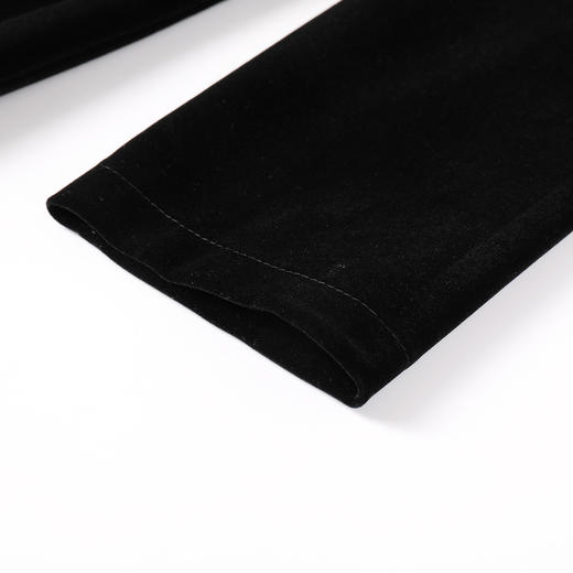 奢姿2025秋季大码胖妹妹专属镶钻丝绒长袖连衣裙气质优雅小黑裙9953870566 商品图3