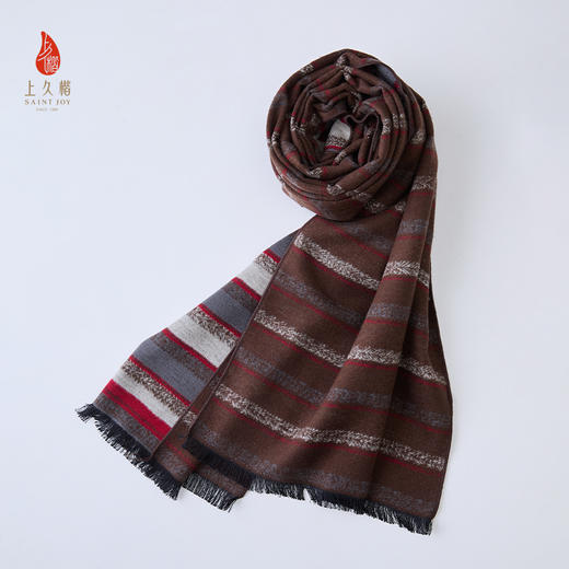 SAINTJOY/上久楷 拉绒围巾  真丝拉绒长巾  WJ3J025210003 商品图9