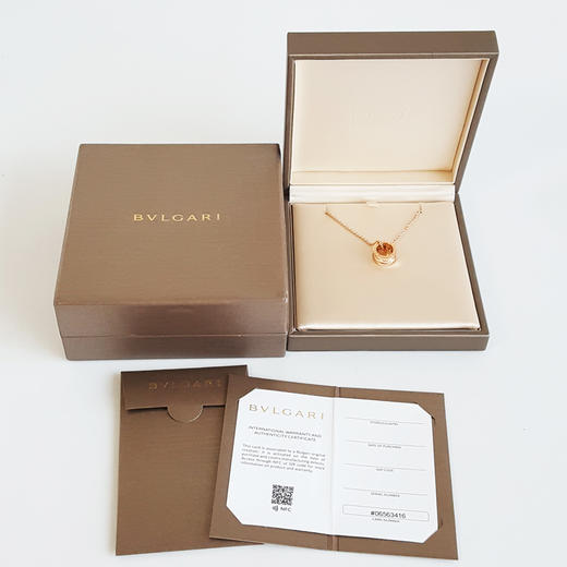 【95新】BVLGARI宝格丽B.zero1系列355060 18K玫瑰金中间镶钻弹簧项链链长约45cm中性款091225TH11 商品图1