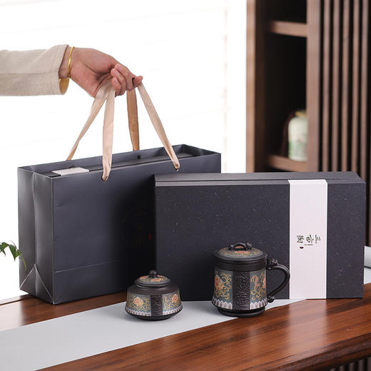 【坚持岩矿紫泥❗️匠心好器礼赠有面】紫砂茶杯带盖过滤茶水分离杯高级办公杯马克杯家用个人泡茶杯礼盒。jb 商品图1