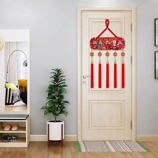 【精选材质创意造型❗️招财进宝财源滚滚】2026马年新年春节五路挂件中国风浮雕桃木工艺喜庆装饰流苏中国。jb 商品图3