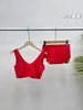 一套包含文胸+内裤，lulu2026开年新款新年红泡泡蕾丝无痕内衣内裤套装 商品缩略图1