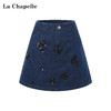 天猫同步【精致氛围感】拉夏贝尔/La Chapelle亮片花朵牛仔裙裤女设计感小众百搭通勤显瘦显高时髦短裤 商品缩略图1