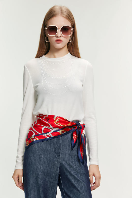 SAFICOO 优雅时尚 简约气质款小白T 商品图1