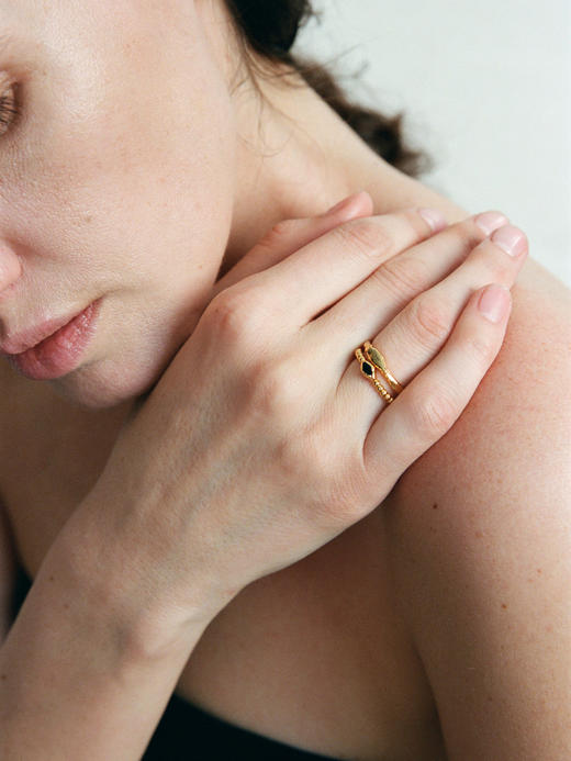 ABOAB｜Bird and Eye Ring Set [ 开口戒指 银蓝珐琅 / 金黑珐琅 ]【WITHIN THE HORIZON】 商品图0