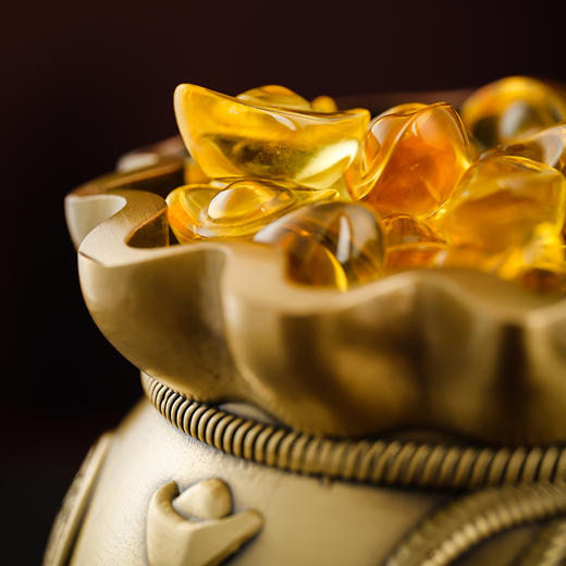 新年黄铜钱袋摆放客厅书房书桌摆放家居装饰品 商品图2