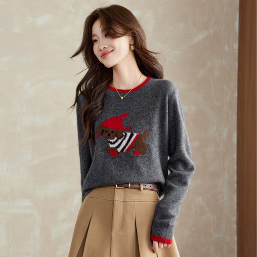 CC 8970圆领卡通刺绣毛衣针织衫羊毛 商品图3