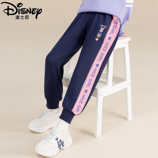 迪士尼女童加绒裤子冬外穿儿童运动裤棉裤休闲冬款一体绒加厚卫裤 商品图4