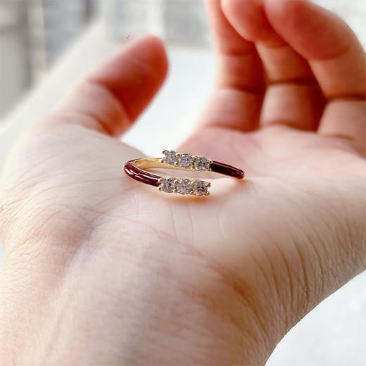 红色开口亮晶晶戒指-纪念日百货门店同款167443946 商品图3