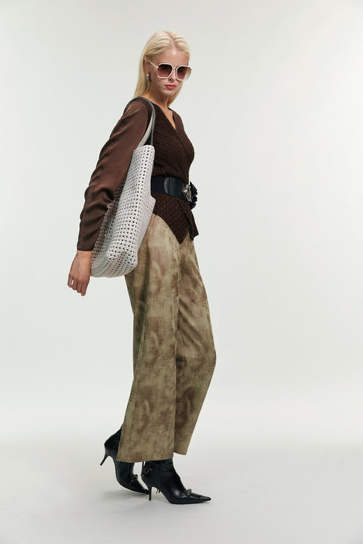 SAFICOO 优雅女人 交叉设计 收腰显瘦针织衫 商品图1