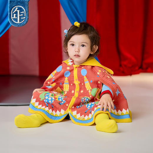 年衣童装婴儿斗篷连帽冬款女童披风外出服宝宝披肩防风外套跃跃喜乐婴童斗篷 商品图1