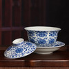 青花八宝图元宝盖碗三才盖碗家用防烫泡茶碗高档陶瓷单个功夫茶杯 商品缩略图3