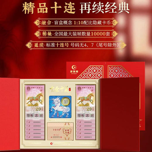 【盲盒】2026马年纪念钞币康银阁装帧卡币，隐藏款首款浮雕珐琅彩卡币！精美包装带证书 商品图1