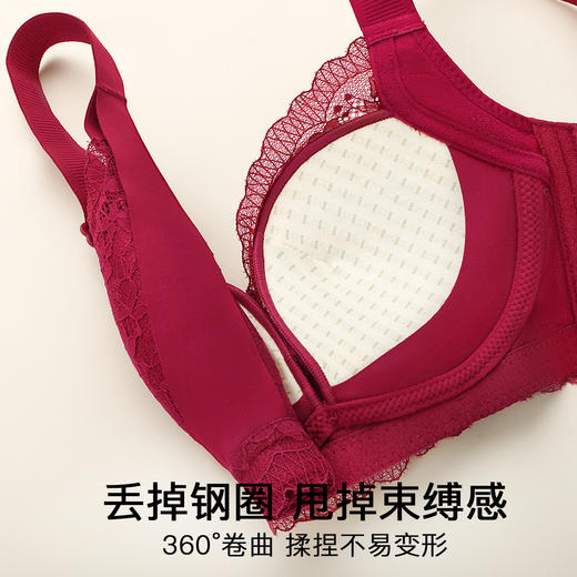 F1-【79元2件】【A-B杯】【小胸聚拢显大】润微性感蕾丝女士内衣上托收副乳调整型无钢圈文胸罩 时秋晴雨 商品图6