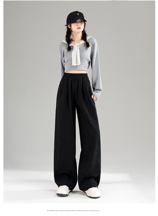 【YW】无忧购秋冬欧棉绒阔腿裤高腰垂感宽松直筒窄版加绒裤子2295（截单后3-5天发货) 商品图5