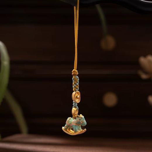 古法金沙【马年！马卡龙金沙瑶瑶马挂件】新中式汽车钥匙挂件 多巴胺手机链 摇摇木马可爱女精致小礼物吊坠 商品图1