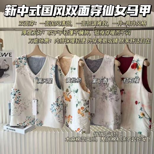 优泺菲 新中式国风双面穿仙女马甲/棉服（3-5天发货） 商品图0