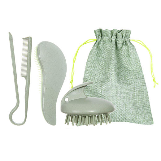 【拍一发4❗️美发梳刷套装】选用麦秸材质，柔软梳齿轻松起泡，顺发洗发多效合一，顺发造型抚平毛躁，经絡梳随身携带直发梳家用洗头按摩刷QQ 商品图5