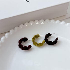 秋冬温暖感植绒银针耳环-纪念日百货门店同款168198102