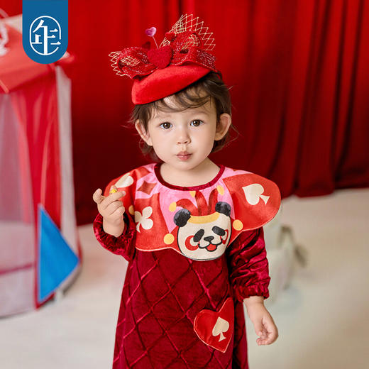 年衣童装儿童哈衣爬服冬款宝宝新年装男女童中式衣王牌盼达婴童连衣裙 商品图4