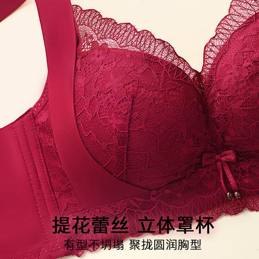 F1-【79元2件】【A-B杯】【小胸聚拢显大】润微性感蕾丝女士内衣上托收副乳调整型无钢圈文胸罩 时秋晴雨 商品图3
