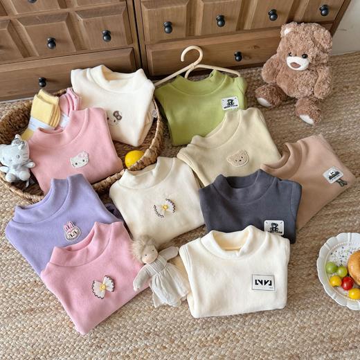 【59元2件】秋冬儿童奥利绒打底衫 无骨卡通百搭加厚上衣 商品图2