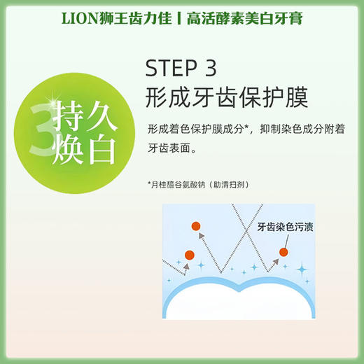 LION狮王齿力佳酵素美白牙膏 鲜果薄荷味 130g 【一般贸易仓发货】 商品图6