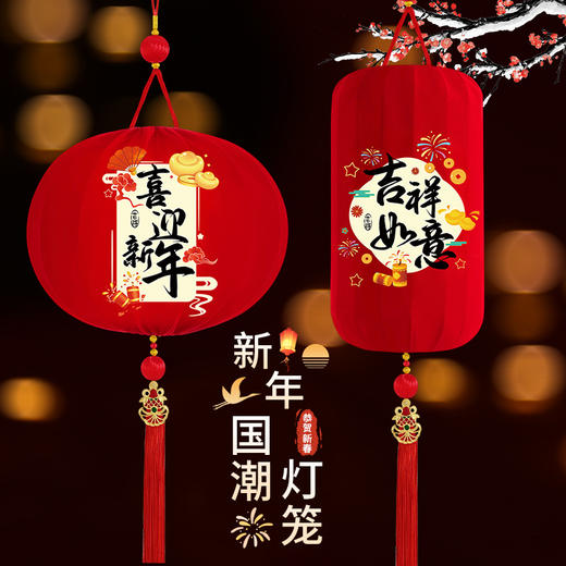 【过新年小灯笼】马年新款大门口红灯笼挂件 阳台喜庆福字灯笼挂饰一对  商品图0